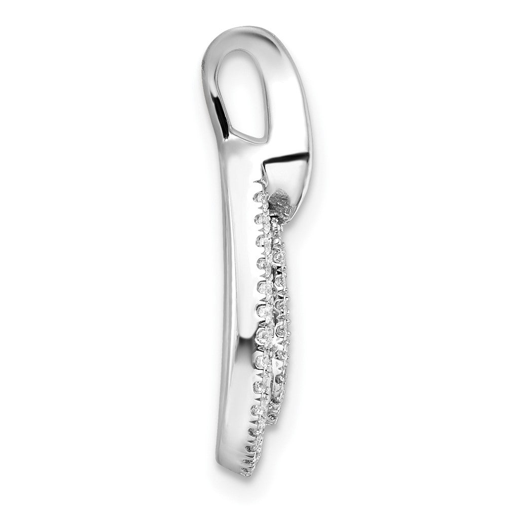 14K Weißgold Poliert 5/8 Karat Diamant Tropfen Kette Anhänger