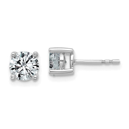 14K Weißgold Ohrstecker mit 1,5 ct. im Labor gezüchteten Diamanten VS+ F+, rund, komplette Vierzacken-Fassung, leichtgewichtig