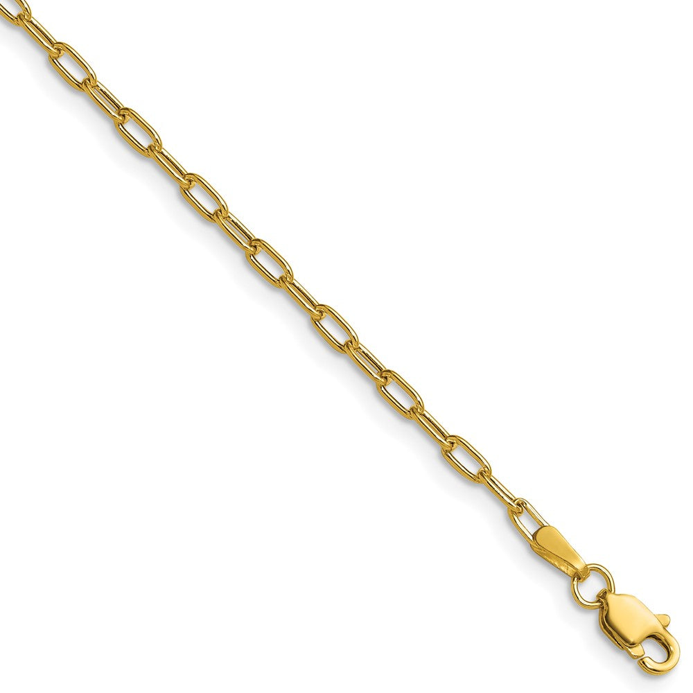 14K Gelbgold 2.2mm Halbmassiv Abgeschrägt Büroklammer Halskette