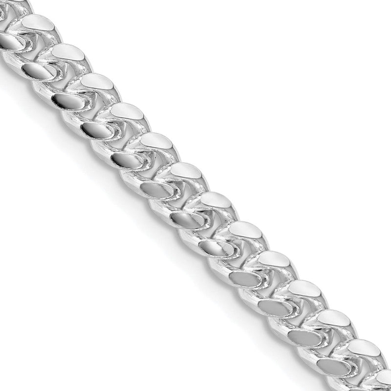 Sterlingsilber Rhodiniert 5mm Gewölbt mit Seite Diamantiert Panzer 26 Zoll Kette