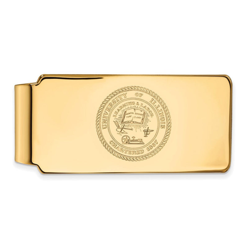 14K Gelbgold Gold Logoart University Of Illinois Wappen Geldklammer