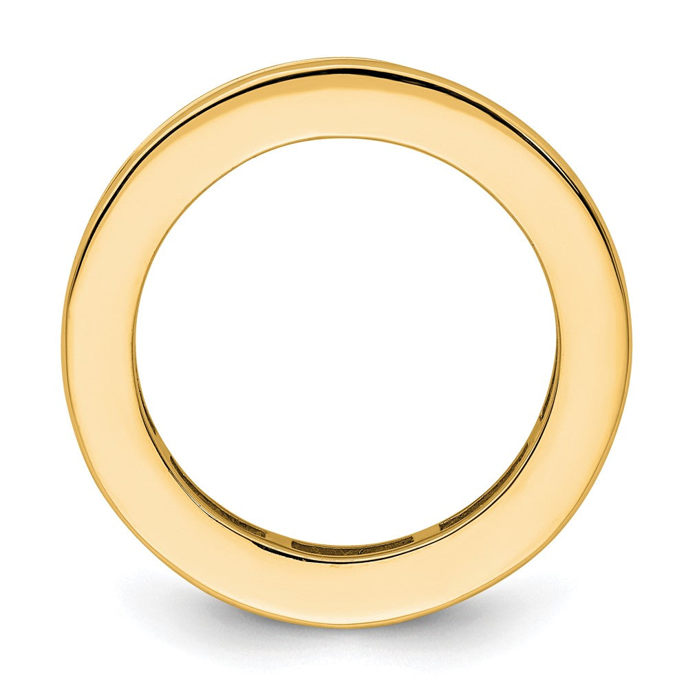 14K Gelbgold Poliert Größe 8.5 Kanalfassung-set 3 Karat Princess Diamant Komplett Memoire Ehering Ring