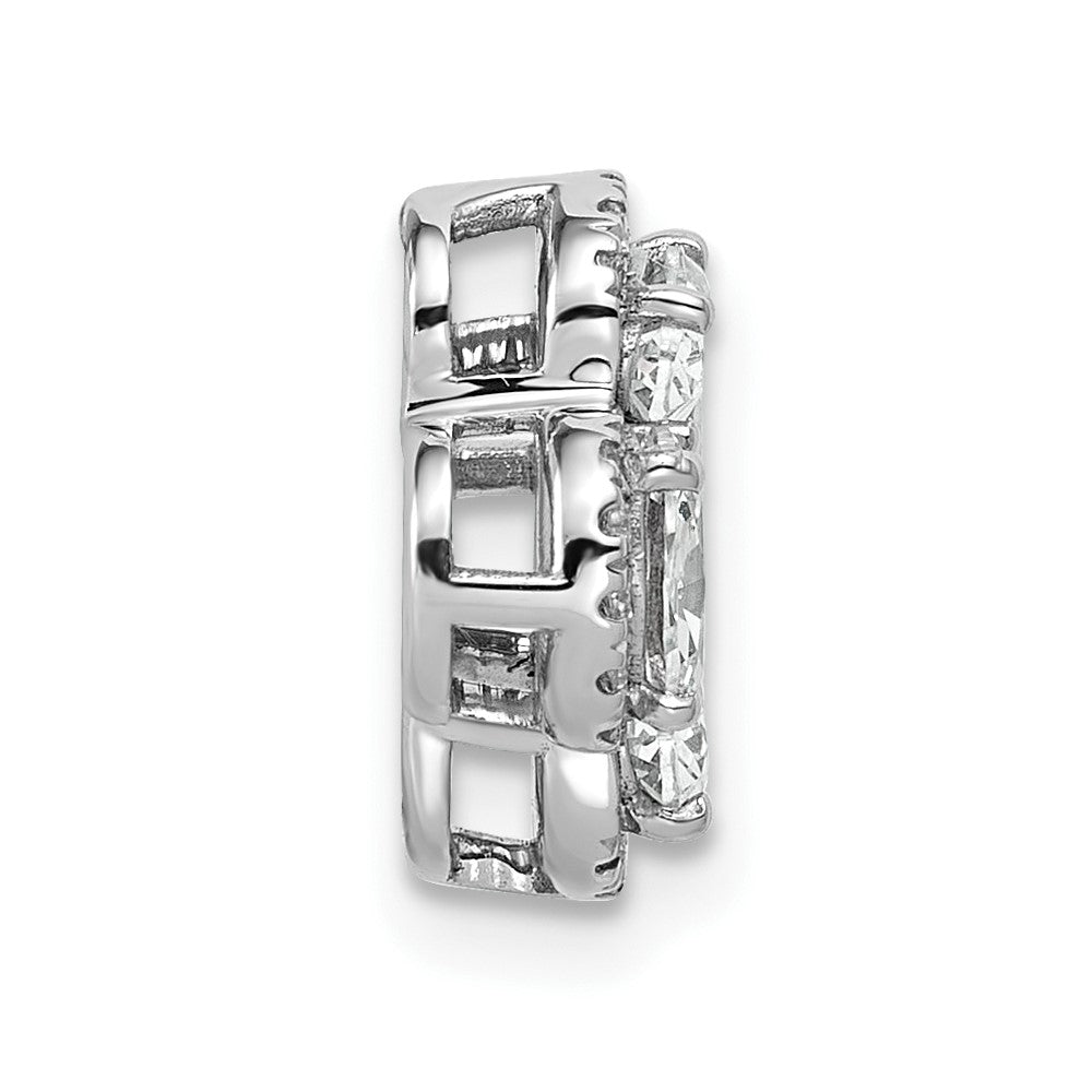 14K Weißgold Gleitanhänger mit Cluster-Kette, 1 0,12 Karat Labor-gezüchteten Diamanten, VS/SI+ G+