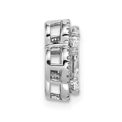 14K Weißgold Gleitanhänger mit Cluster-Kette, 1 0,12 Karat Labor-gezüchteten Diamanten, VS/SI+ G+