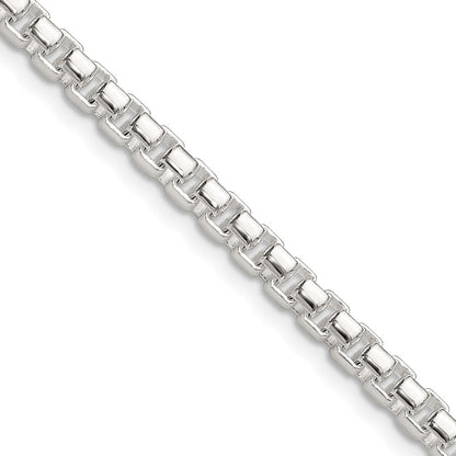 Sterlingsilber Poliert 4mm Rund Venezianer 30 Zoll Kette