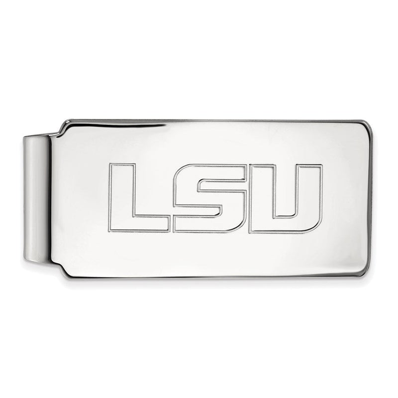 14K Weißgold Logoart Louisiana State University L-s-u Geldklammer