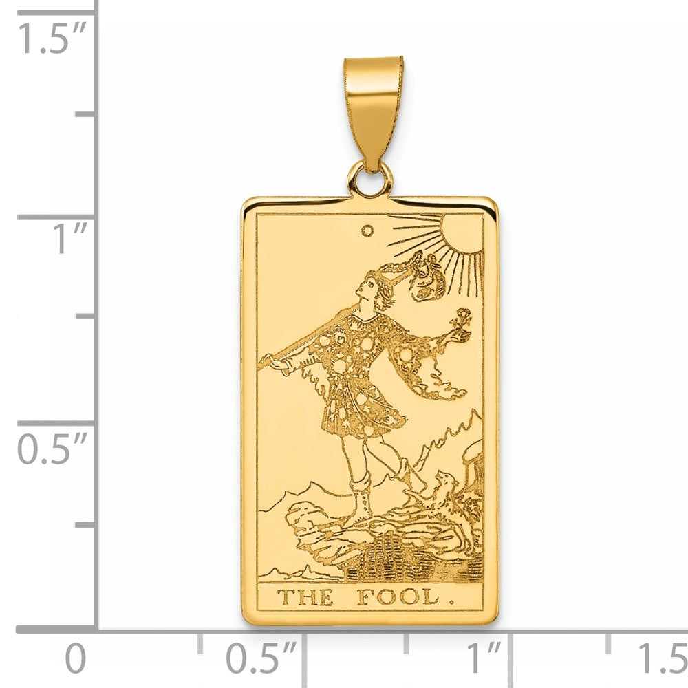 14K Gelbgold The Fool Tarot Card Anhänger