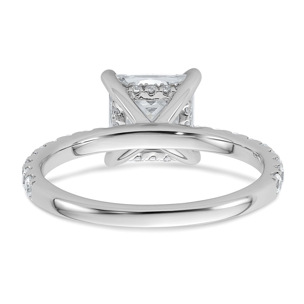 14K Weißgold 2,5K zertifizierter im Labor gezüchteter Diamant VS+ F+ Princess Solitär-Verlobungsring mit Flair, komplett