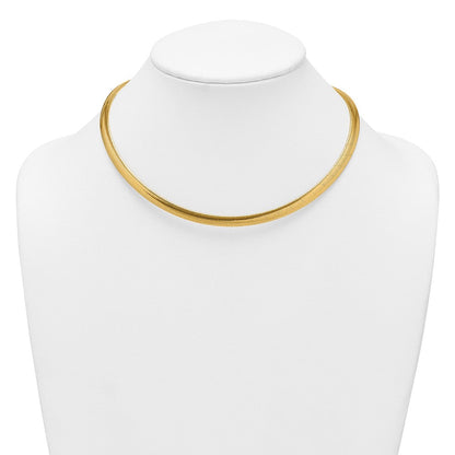 14K Gelbgold Poliert 6.1mm Geflochten Netz 17 Zoll Halskette