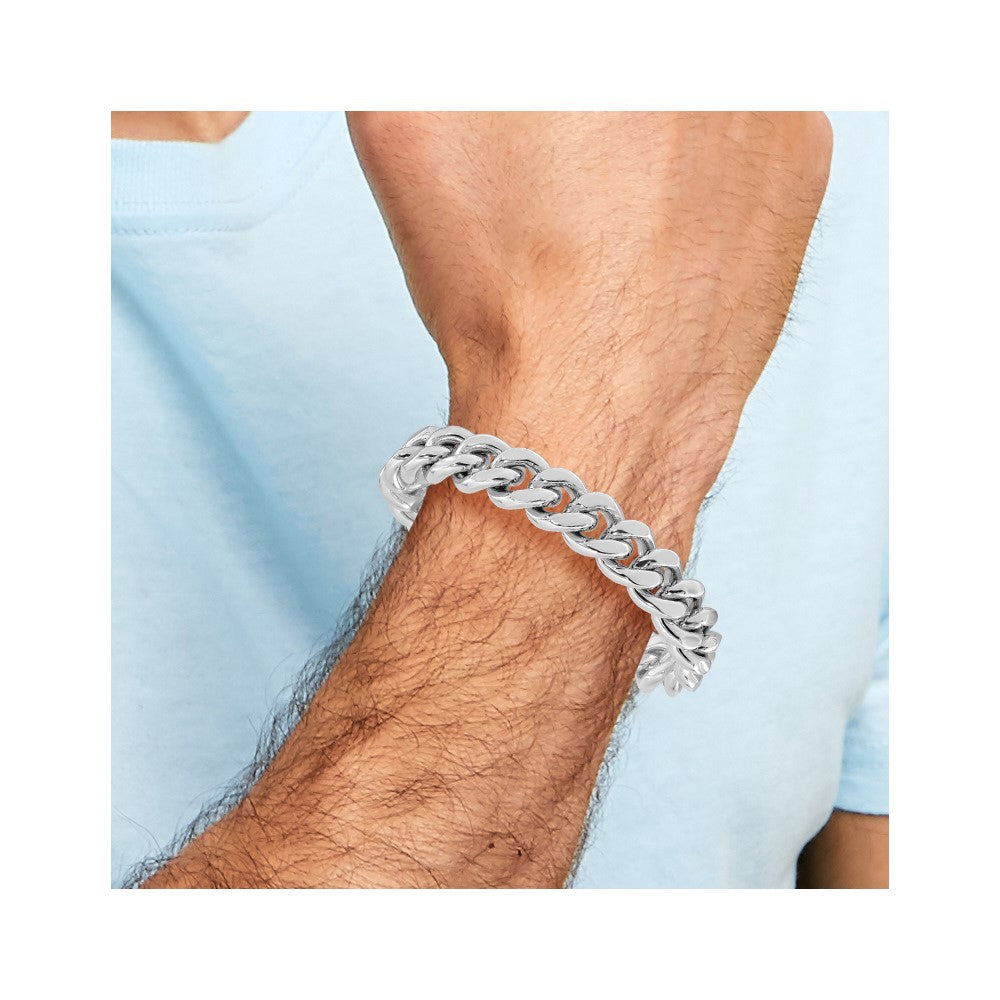 Sterlingsilber Rhodiniert Panzer Glieder Herren Gliederarmband