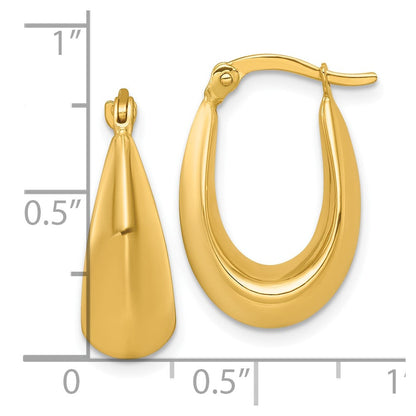 14K Gelbgold Poliert Verjüngt Hohl Creolen