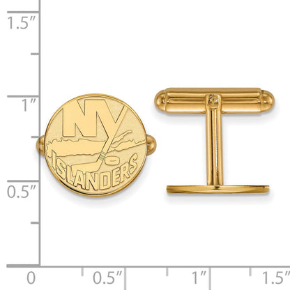 14K Gelbgold Gold Nhl Logoart New York Islanders Manschette Knöpfe