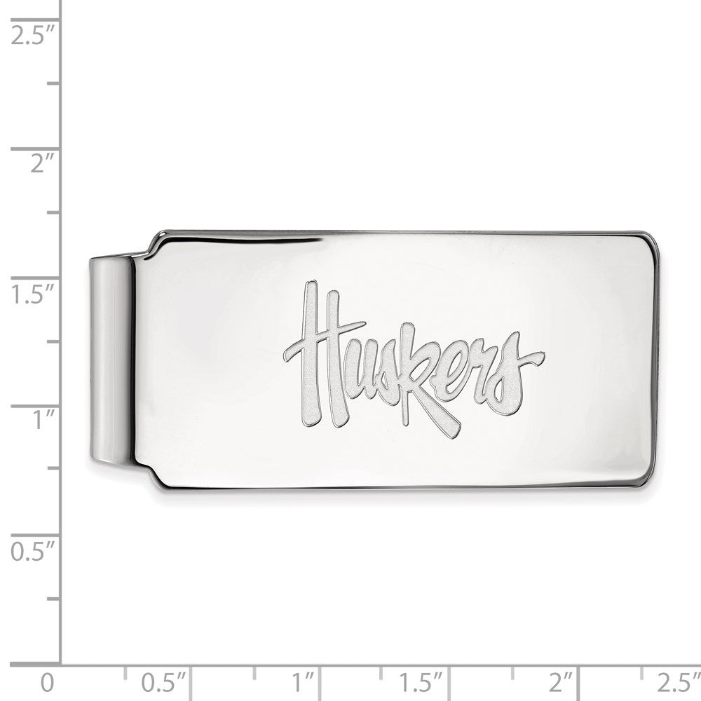 14K Weißgold Logoart University Of Nebraska Huskers Geldklammer