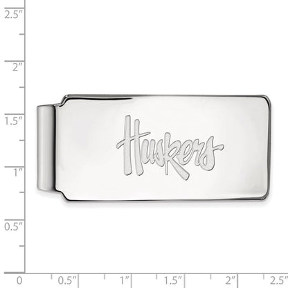 14K Weißgold Logoart University Of Nebraska Huskers Geldklammer