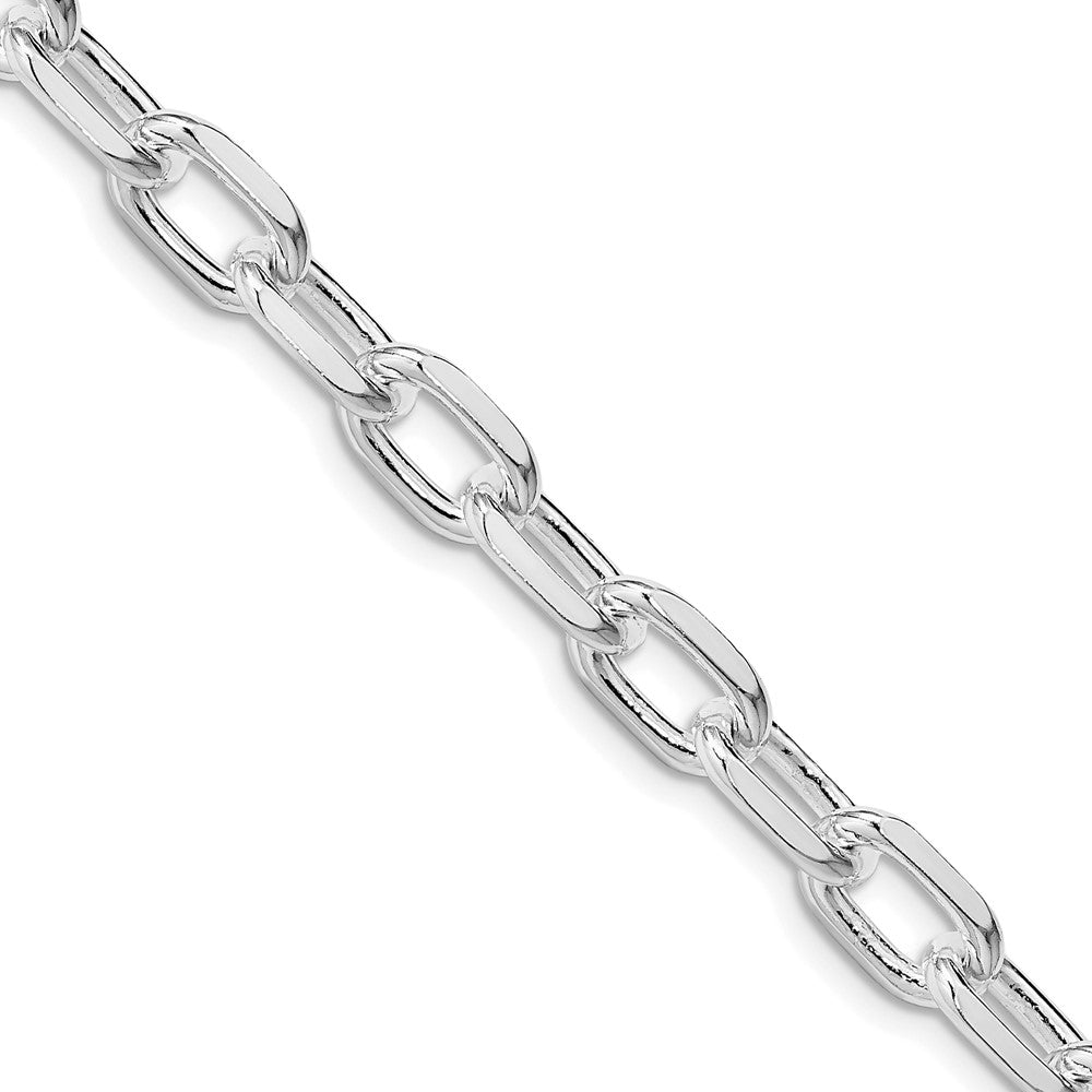 Sterlingsilber Rhodiniert 7.5mm Diamantiert Lang Glieder Ankerkette 26 Zoll Kette