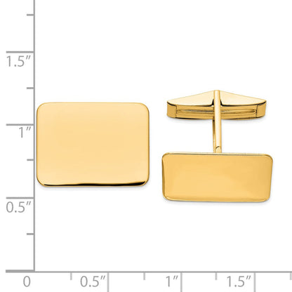 14K Gelbgold Herren Rectangular Manschette Knöpfe