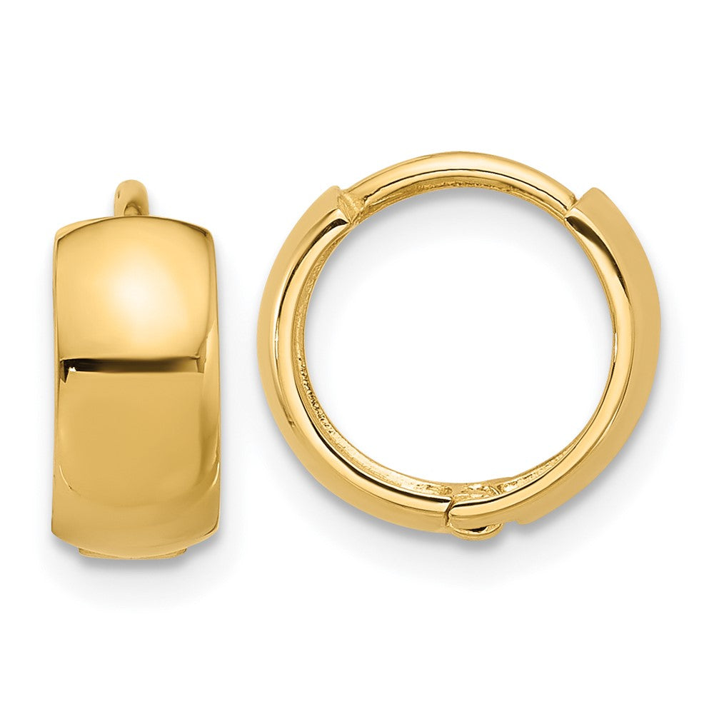 14K Gelbgold Poliert 5mm Klappbar Huggie Creolen