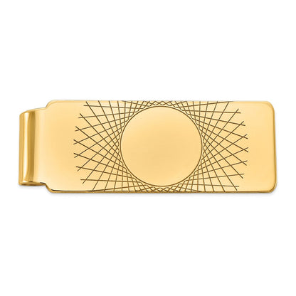 14K Gelbgold Herren Geometric Design Geldklammer