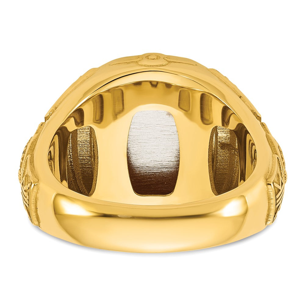 14K Bicolor Gold Gravierbar Quadratisch mit Abgerundet Corners Siegel Ring