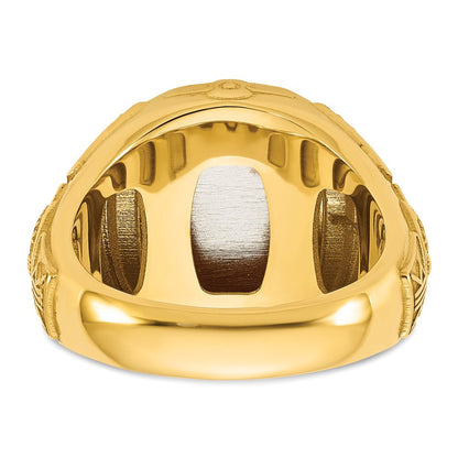 14K Bicolor Gold Gravierbar Quadratisch mit Abgerundet Corners Siegel Ring