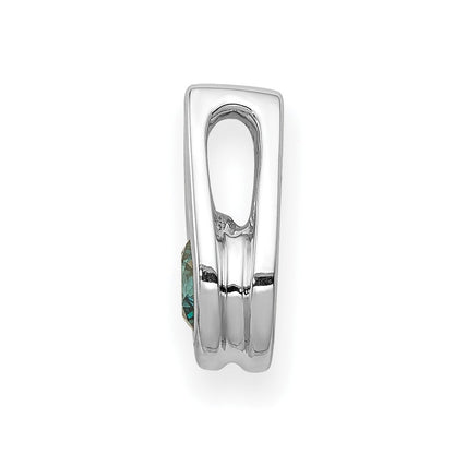 14K Weißgold 1/4 Karat Blau Diamant Kette Anhänger