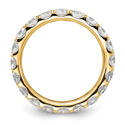 14K Gelbgold Poliert Größe 8.5 U-shared Krappen 3 Karat Diamant Komplett Memoire Ehering Ring
