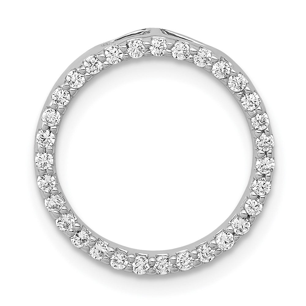 14K Gelbgold Poliert 1/4 Karat Diamant Kreis Kette Anhänger