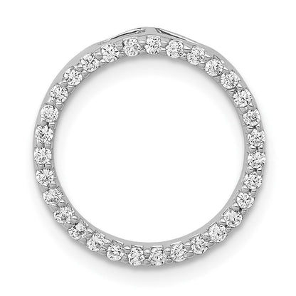 14K Gelbgold Poliert 1/4 Karat Diamant Kreis Kette Anhänger