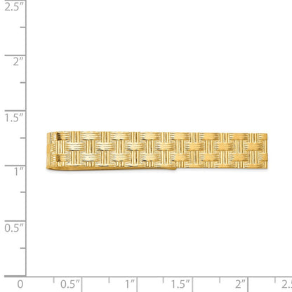 14K Gelbgold Herren Strukturiert Basketweave Muster Krawatten Stab