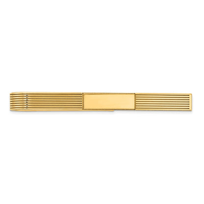 14K Gelbgold Herren Gerillt Gravierbar Krawatten Stab