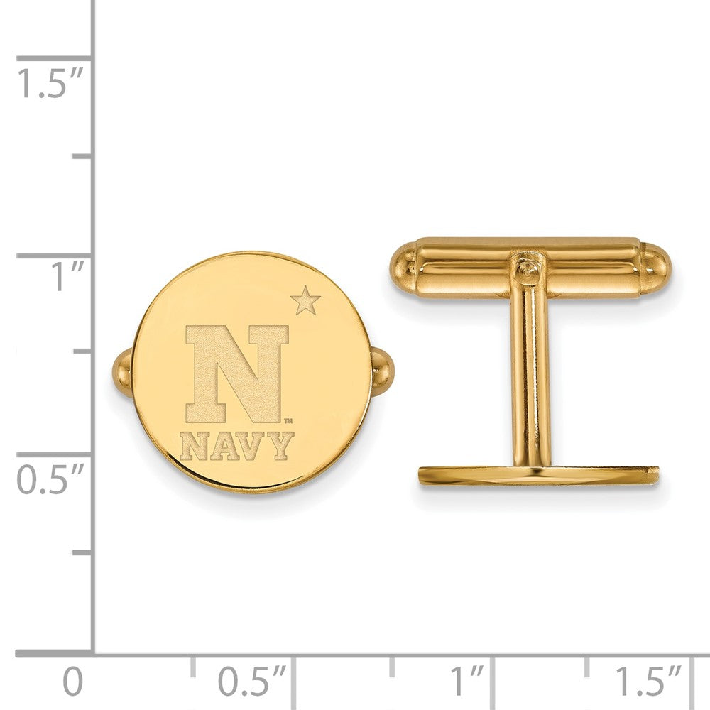 14K Gelbgold Gold Logoart Us Naval Akademie Manschette Knöpfe