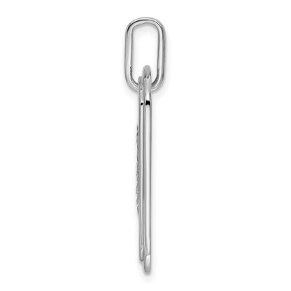 14K Weißgold Diamant-Erkennungsmarken-Charm mit Initiale „M“