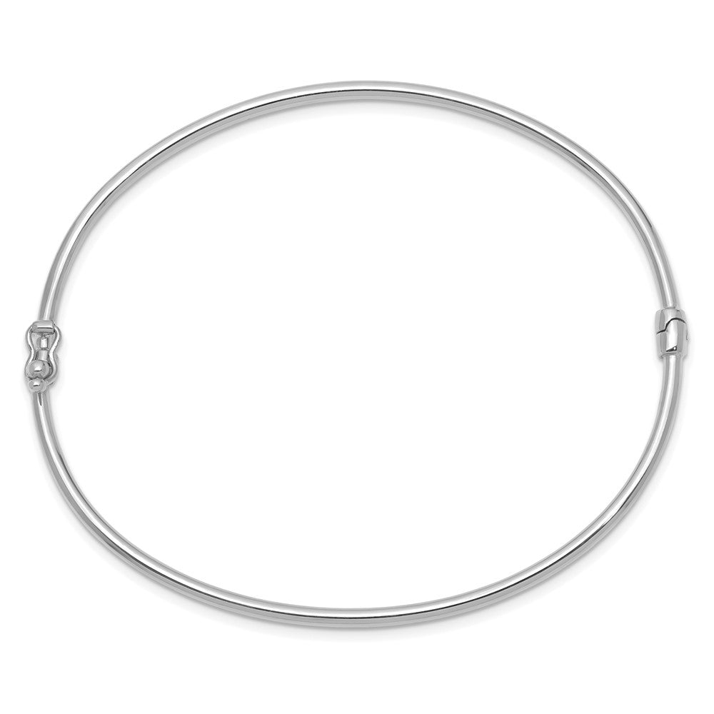 14K Weißgold Poliert 2.00mm Klappbar Oval Armreif Armband
