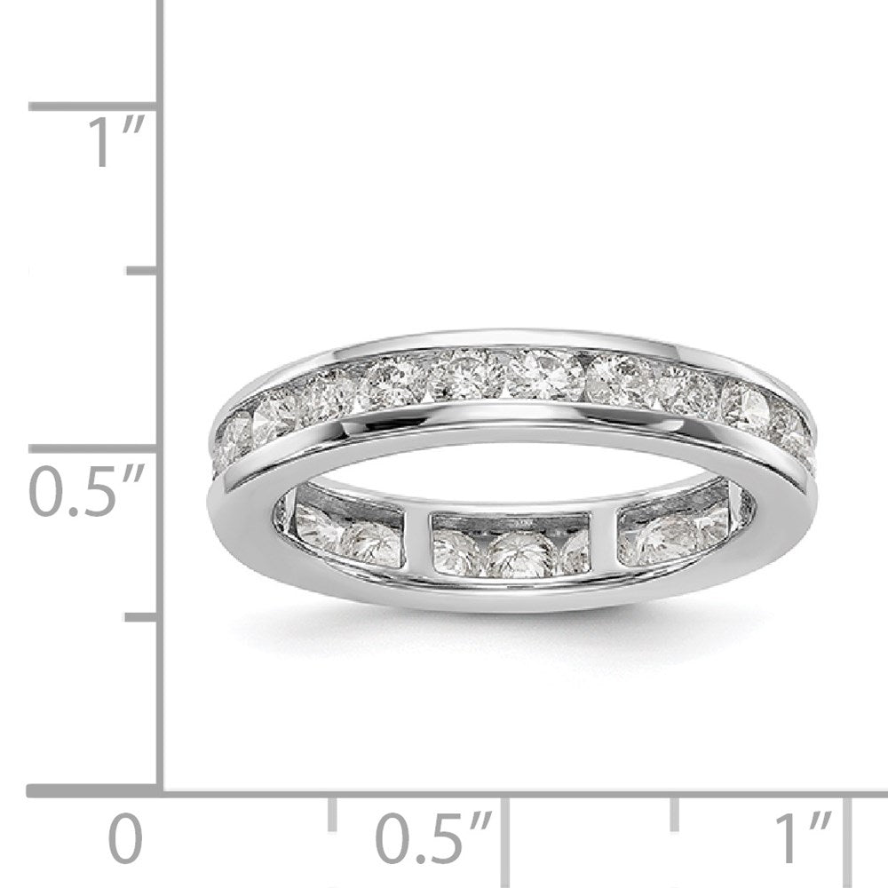 14K Weißgold Poliert 1.5ct Kanalfassung Diamant Memoire Ehering Ring