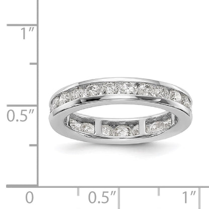 14K Weißgold Poliert 1.5ct Kanalfassung Diamant Memoire Ehering Ring