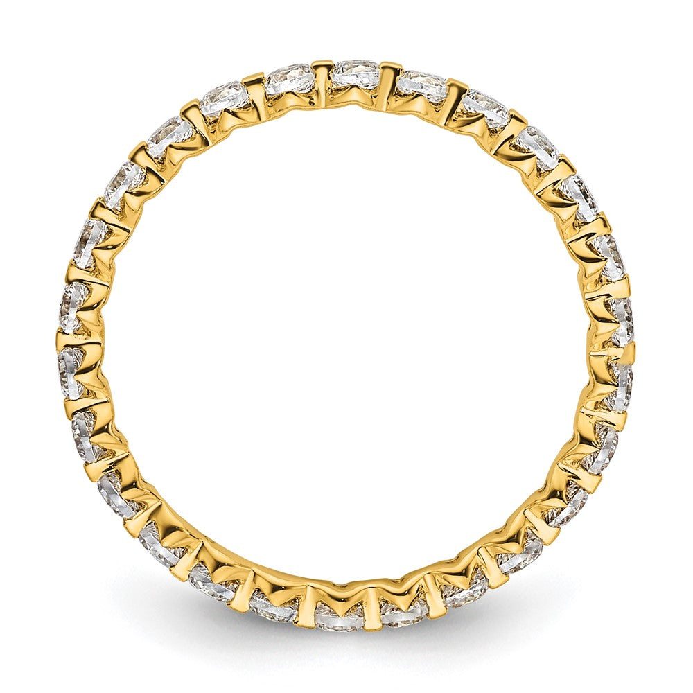 True Origin 14K Gelbgold 7/8 Karat Im Labor Gezüchtet Diamant Vs+ F+ Größe 4 Komplett Memoire Ehering Ring