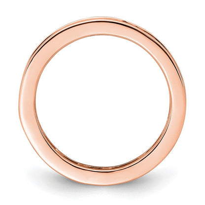 14K Roségold Poliert Größe 5.5 Kanalfassung-set 1 Karat Princess Diamant Komplett Memoire Ehering Ring