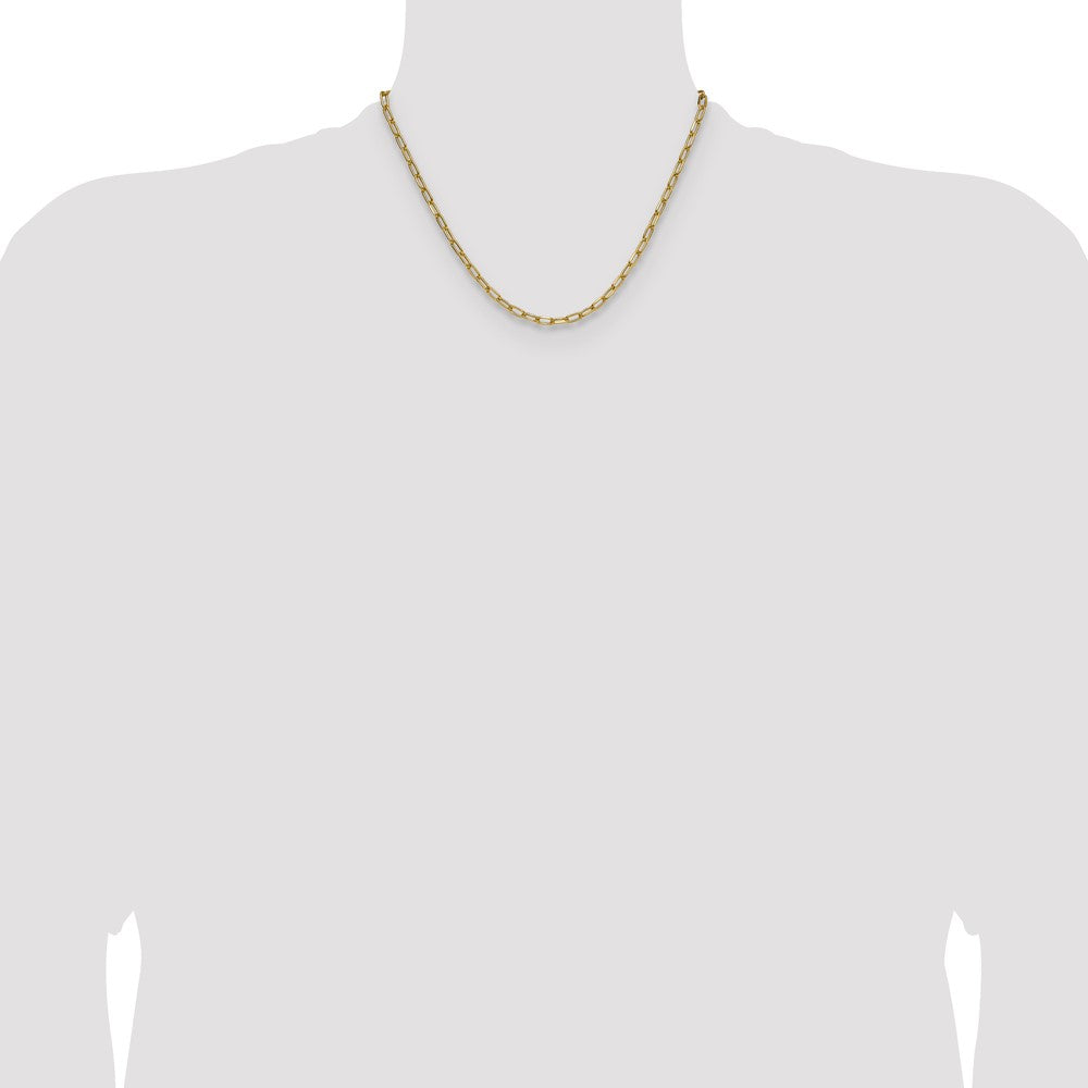 14K Gelbgold 3.7mm Halbmassiv Abgeschrägt Büroklammer Halskette