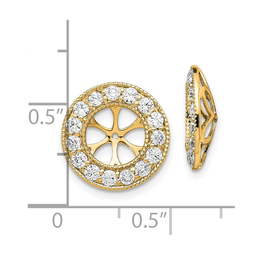 14K Gelbgold Diamant-Kreis-Ohrring-Jackets, 1K