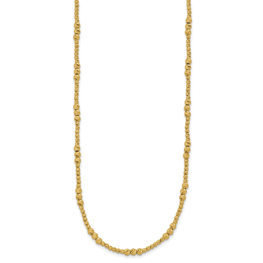 14K Gelbgold Diamantiert Gekugelt 18 Zoll Halskette