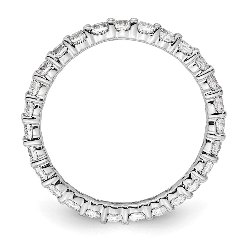14K Weißgold Poliert Größe 6.5 Shared Krappen 1 Karat Diamant Komplett Memoire Ehering Ring
