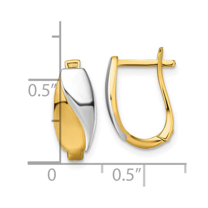 14K Gelbgold mit Rhodium Poliert Klappbar Creolen