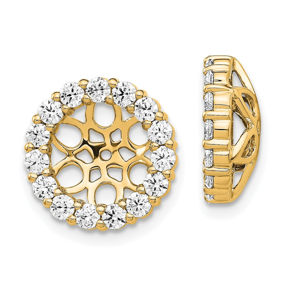 14K Gelbgold Diamant-Kreis-Ohrring-Jackets, 1,05K