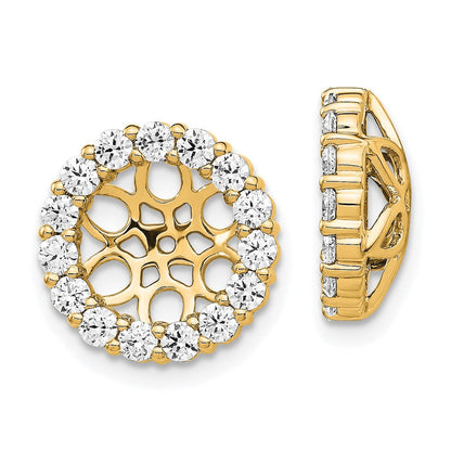 14K Gelbgold Diamant-Kreis-Ohrring-Jackets, 1,05K