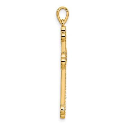 14K Gelbgold Kreuzanhänger mit 0,25 Karat Diamant