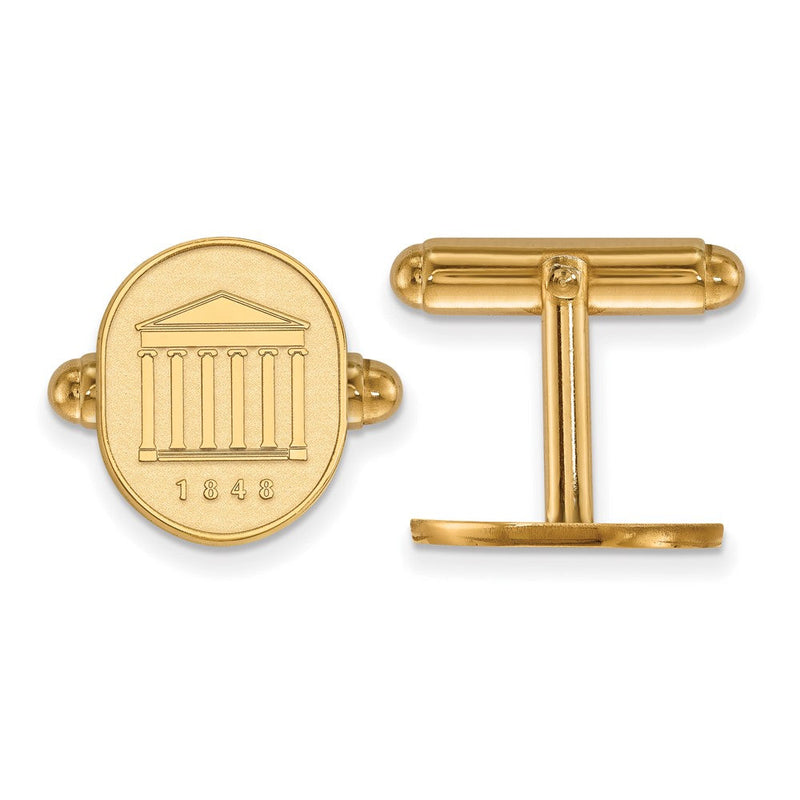 14K Gelbgold Gold Logoart University Of Mississippi 1848 Wappen Manschette Knöpfe