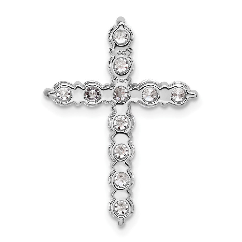 14K Weißgold Kreuz-Anhänger mit zertifizierten Labor-Diamanten VS/SI FGH