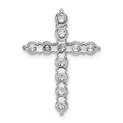14K Weißgold Kreuz-Anhänger mit zertifizierten Labor-Diamanten VS/SI FGH