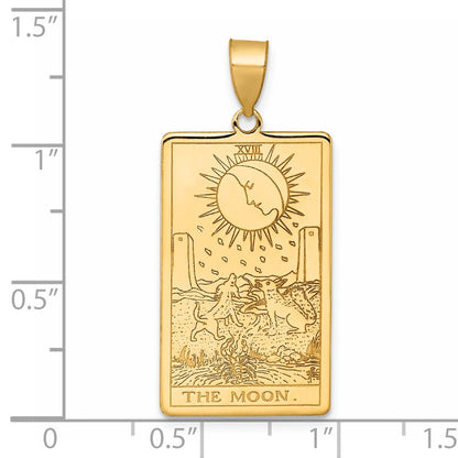 14K Gelbgold The Mond Tarot Card Anhänger