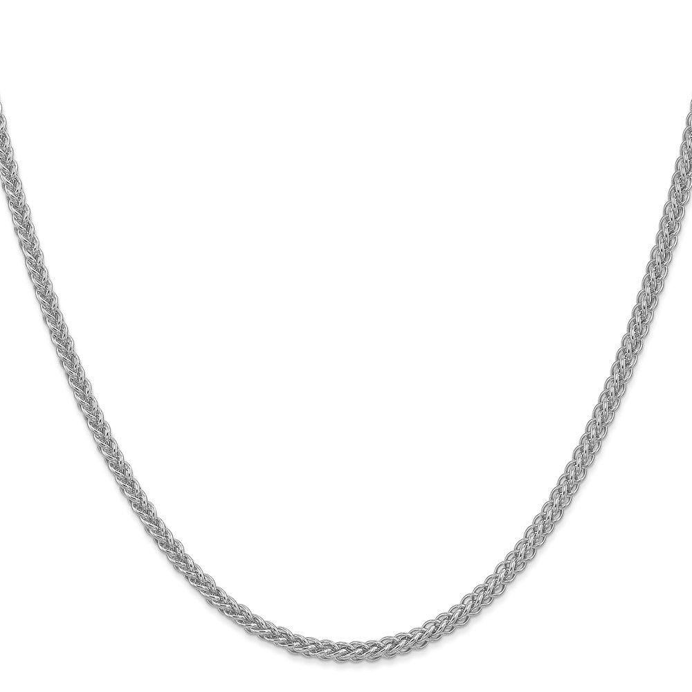 14K Weißgold 2.6mm Halbmassiv 3-wire Weizen Halskette